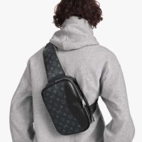 Louis Vuitton LV Men Bumbag in Monogram Eclipse Canvas-Black