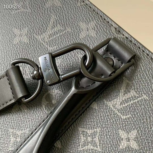 Louis Vuitton LV Men Sac Plat Horizontal Zipper Monogram Eclipse Canvas (5)