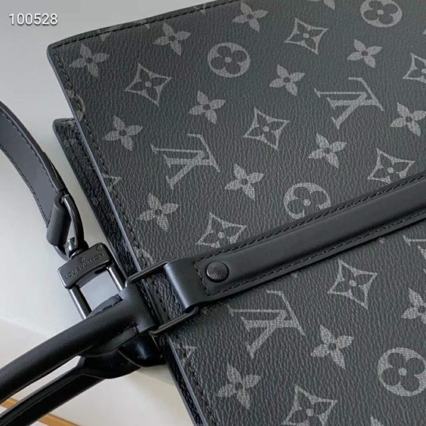 Louis Vuitton LV Men Sac Plat Horizontal Zipper Monogram Eclipse Canvas (6)