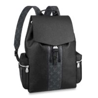 Louis Vuitton LV Unisex Outdoor Backpack Taiga Cowhide Leather-Blue