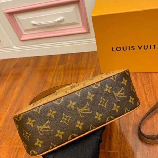 Louis Vuitton LV Women Hobo Dauphine PM Handbag Monogram Reverse Canvas (8)