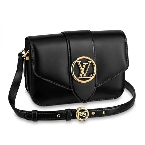 Louis Vuitton LV Women LV Pont 9 Handbag Smooth Leather-Black