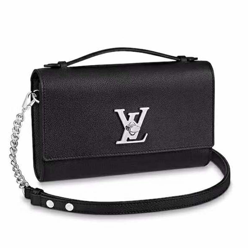 Louis Vuitton LOCKME CLUTCH M56088 BLACK - Luxuryeasy