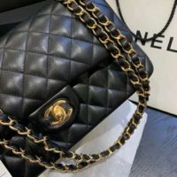Chanel Women Classic Handbag in Lambskin Leather-Black