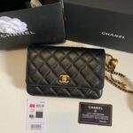 Chanel Women Classic Wallet On Chain in Lambskin-Black – Image 2