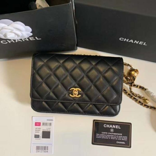 Chanel Women Classic Wallet On Chain in Lambskin-Black (2)