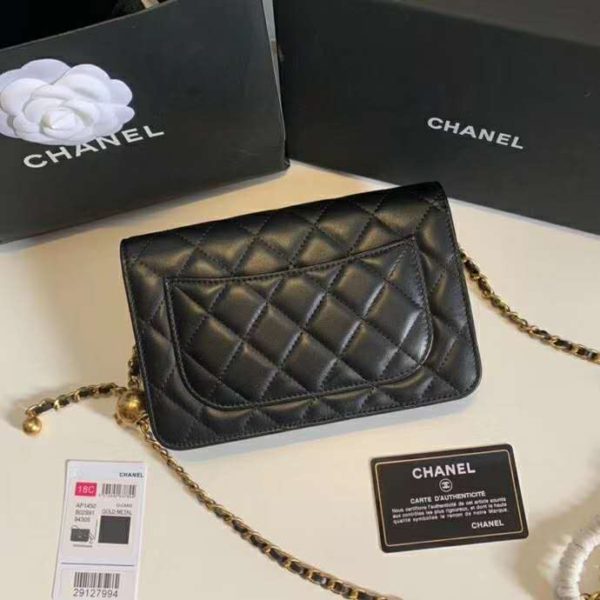 Chanel Women Classic Wallet On Chain in Lambskin-Black (3)