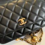 Chanel Women Classic Wallet On Chain in Lambskin-Black – Image 7