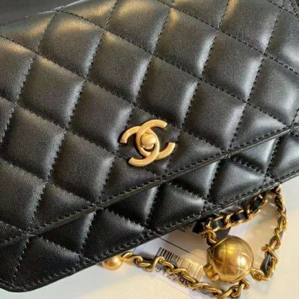 Chanel Women Classic Wallet On Chain in Lambskin-Black (5)