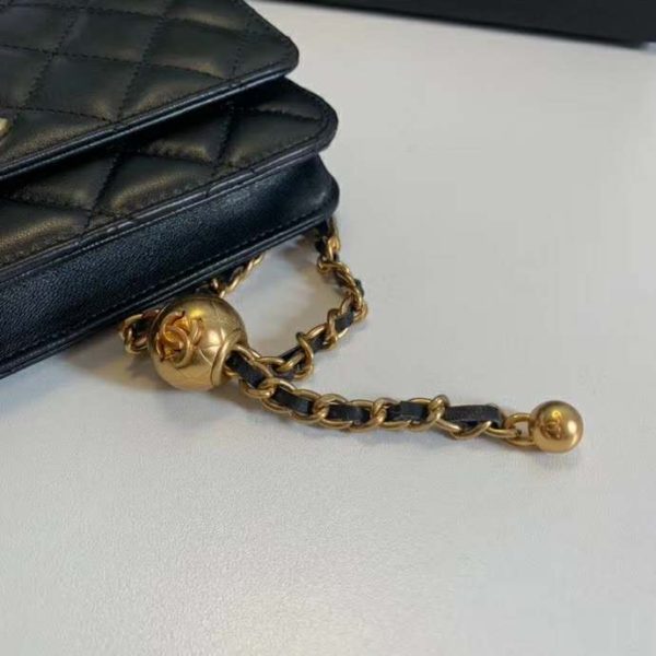 black wallet with chain