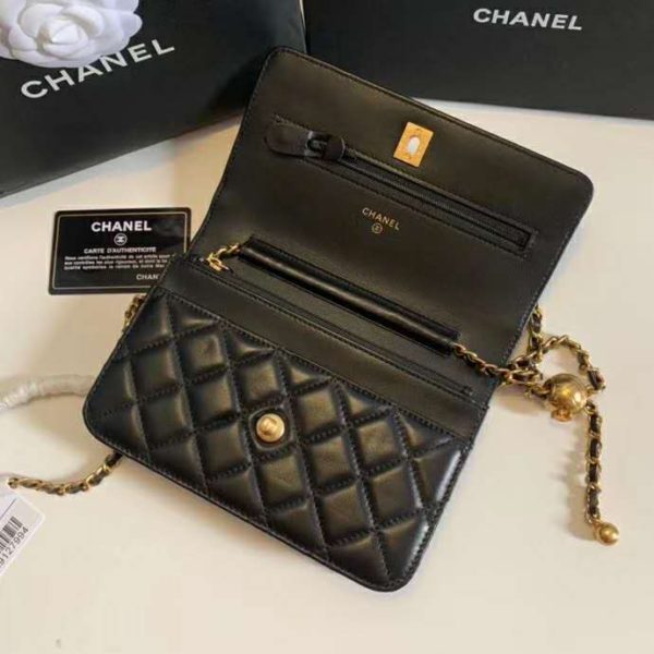 Chanel Women Classic Wallet On Chain in Lambskin-Black (7)