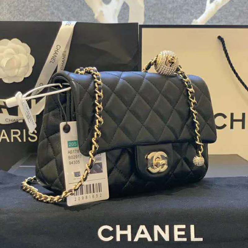 Chanel Mini Rectangle Top Handle 21A Dark Pink Lambskin in