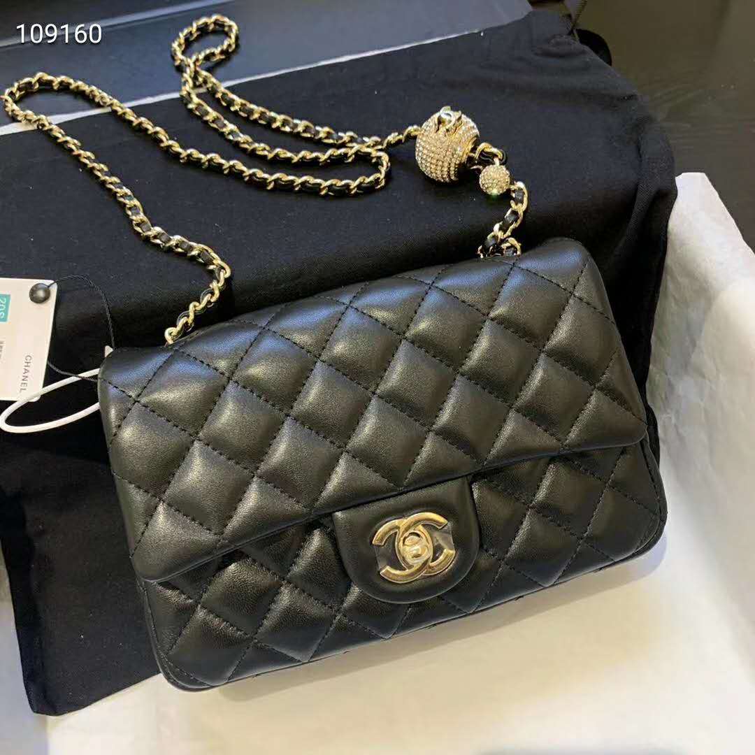 Chanel Women Flap Bag Lambskin & Gold-Tone Metal-Black - LULUX