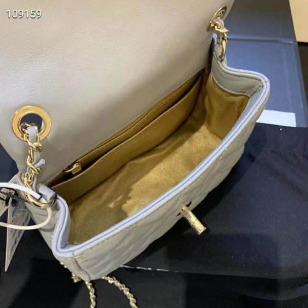 Chanel Women Flap Bag Lambskin & Gold-Tone Metal-Grey (1)