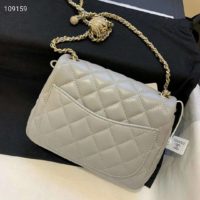 Chanel Women Flap Bag Lambskin & Gold-Tone Metal-Grey