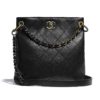 Chanel Women Hobo Handbag in Calfskin Leather-Black