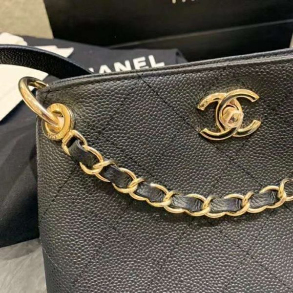 Chanel Women Hobo Handbag in Calfskin Leather-Black (4)