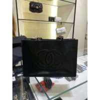 Chanel Women Shopping Bag Shiny Aged Calfskin & Gold-Tone Metal