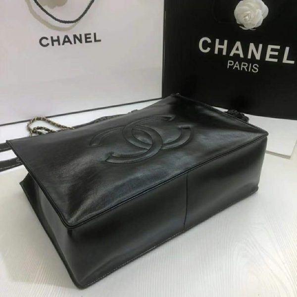 Chanel Women Shopping Bag Shiny Aged Calfskin & Gold-Tone Metal (4)