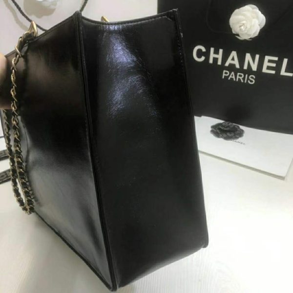Chanel Women Shopping Bag Shiny Aged Calfskin & Gold-Tone Metal (5)