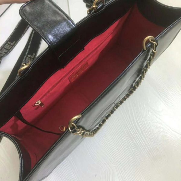 Chanel Women Shopping Bag Shiny Aged Calfskin & Gold-Tone Metal (8)