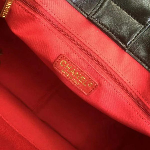Chanel Women Shopping Bag Shiny Aged Calfskin & Gold-Tone Metal (9)