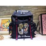 Gucci GG Unisex Backpack with Embroidery Black Techno Canvas - Imagen 2