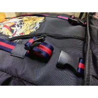Gucci GG Unisex Backpack with Embroidery Black Techno Canvas