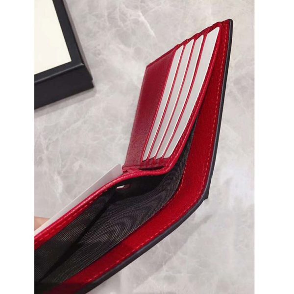 Gucci GG Unisex Baiadera Stripe Canvas Bi-Fold Wallet-Red (8)