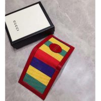Gucci GG Unisex Baiadera Stripe Canvas Bi-Fold Wallet-Red