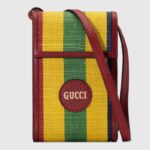 Borsa mini Gucci GG Unisex Baiadera Stripe Canvas con stampa a righe