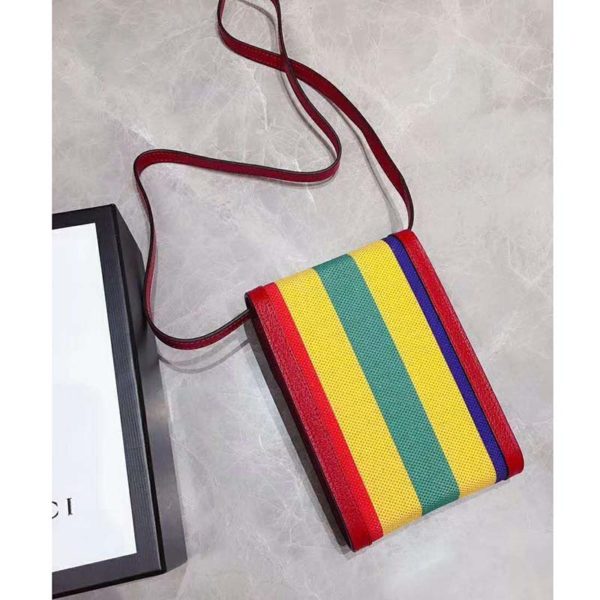 Gucci GG Unisex Baiadera Stripe Canvas Mini Bag Stripe Print (4)