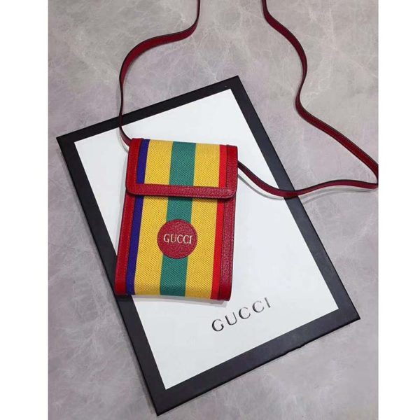 Gucci GG Unisex Baiadera Stripe Canvas Mini Bag Stripe Print (8)