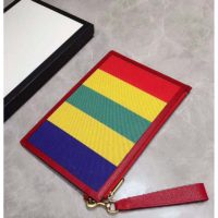 Gucci GG Unisex Baiadera Stripe Canvas Pouch Gucci Script Logo