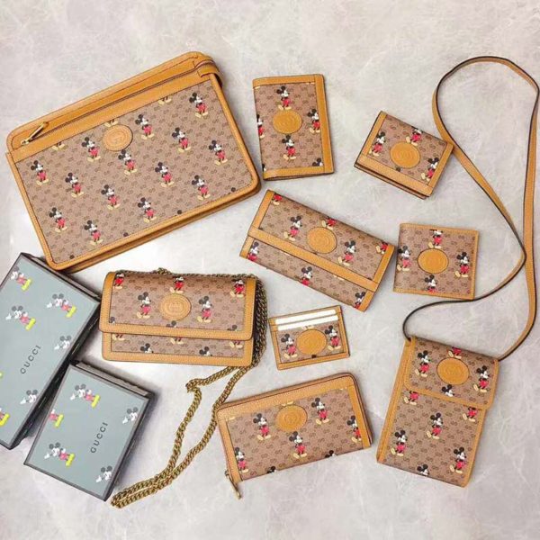 Gucci GG Unisex Disney x Gucci Zip Around WalletBrown LULUX