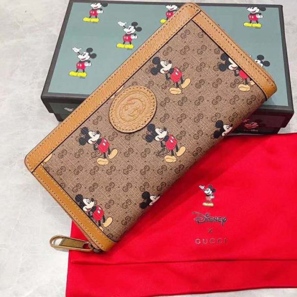 Gucci GG Unisex Disney x Gucci Zip Around Wallet-Brown (2)