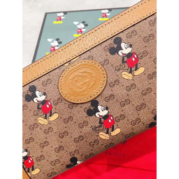 Gucci GG Unisex Disney x Gucci Zip Around WalletBrown LULUX