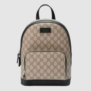 Gucci GG Unisex Eden Small Backpack BeigeEbony GG Supreme Canvas