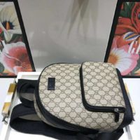 Gucci GG Unisex Eden Small Backpack BeigeEbony GG Supreme Canvas