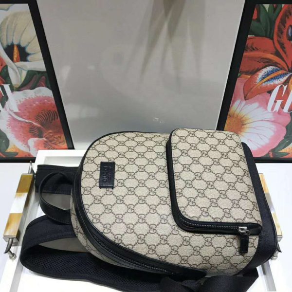 Gucci GG Unisex Eden Small Backpack BeigeEbony GG Supreme Canvas (6)