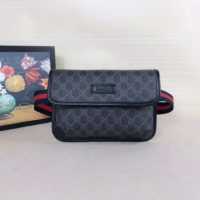 Gucci GG Unisex GG Black Belt Bag GG Supreme Canvas