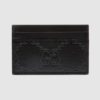 Gucci GG Unisex GG Embossed Card Case Black GG Embossed Leather