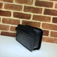 Gucci GG Unisex GG Embossed Cosmetic Case Black Embossed Leather