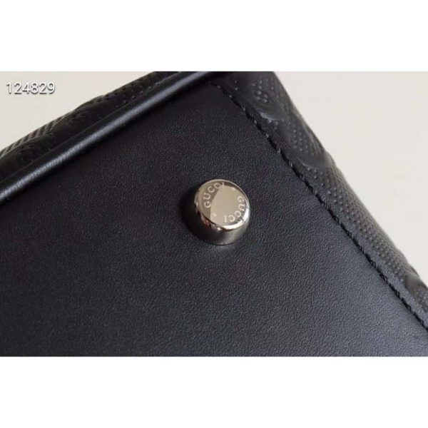 gucci men's gg embossed leather duffle bolsa