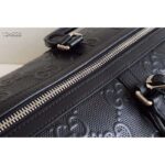 Gucci GG Unisex GG Embossed Duffle Bag Black Embossed Leather - immagine 11