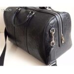 Gucci GG Unisex GG Embossed Duffle Bag Black Embossed Leather - immagine 6