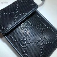 Gucci GG Unisex GG Embossed Mini Bag Black Embossed Leather