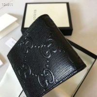 Gucci GG Unisex GG Embossed Wallet Black GG Embossed Leather