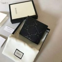 Gucci GG Unisex GG Embossed Wallet Black GG Embossed Leather