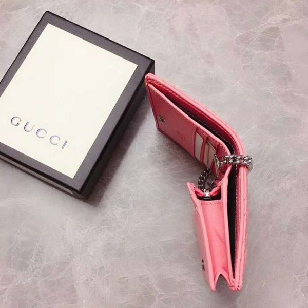 Gucci GG Unisex GG Marmont Card Case Wallet Matelassé Chevron (7)